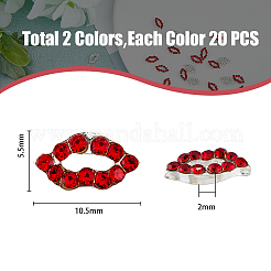 40Pcs 2 Colors Alloy Rhinestone Cabochons&nbsp;MRMJ-HY0001-26