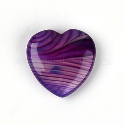 Dyed Natural Striped Agate Heart Palm Stone&nbsp;LS-G-WH0008-12