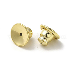 ラックメッキ真鍮イヤーナット  弾丸ピアスキャッチ  長持ちメッキ  18KGP本金メッキ  10x7mm  穴：0.7mm&nbsp;X-KK-G480-06G