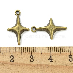 合金のチベット風チャーム  鉛フリー＆カドミウムフリー  スター  アンティークブロンズ  19x11.5x3mm  穴：1.5mm  約1351個/1000g&nbsp;TIBE-I026-6000AB