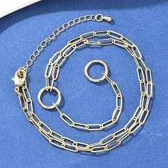 Brass Paperclip Chain Y Lariat Necklaces&nbsp;NJEW-H087-06F-G