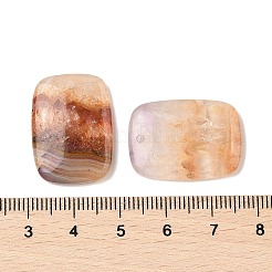 天然アメジストレースアゲートペンダント  長方形チャーム  24.5x17.5x4.5mm  穴：1.4mm&nbsp;G-A244-05
