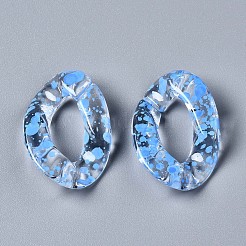 透明スプレーペイントアクリルリンキングリング  クイックリンクコネクター  カーブチェーン製造用  ツイスト  コーンフラワーブルー  29.5x20x6mm  内径：8x16mm&nbsp;TACR-Q276-001E