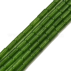 天然石ホワイトジェイドビーズ連売り  コラム  染め  グリーン  8~8.5x4mm  穴：0.8mm  約46~47個/連  15.35''~15.55''（39~39.5センチメートル）&nbsp;G-Z145-A01-01H