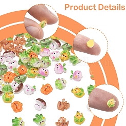 100Pcs 10 Styles Cartoon Transparent Resin Cabochons&nbsp;CRES-FS0001-20