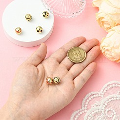 6個 3スタイル ラウンド真鍮マイクロパヴェキュービックジルコニアビーズ  エナメル  18KGP本金メッキ  10mm  穴：1.2mm  2個/スタイル&nbsp;KK-CJ0003-49
