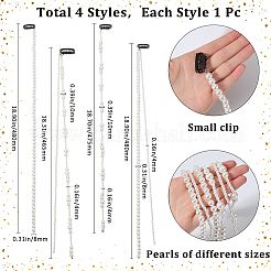 4Pcs 4 Styles Plastic Pearl with Iron Hair Clips&nbsp;OHAR-GF0001-36
