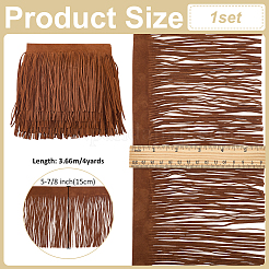 Faux Suede Fabric Tassel Ribbons&nbsp;OCOR-WH0109-110B