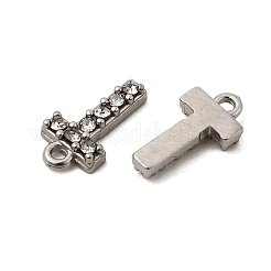 Letter 304 Stainless Steel Rhinestone Charms&nbsp;STAS-H240-24T-P