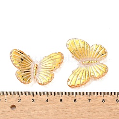 透明なアクリルパーツ  蝶  DIY ジュエリー作り 見つける  ゴールド  30x40x4mm  穴：1.6mm  251個/ 500g&nbsp;DIY-B073-06B-02