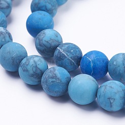 Dyed Natural Map Stone/Picasso Stone/Picasso Jasper Beads Strands&nbsp;X-G-F520-52-6mm