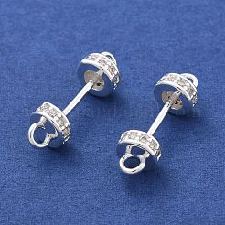 Brass Micro Pave Clear Cubic Zirconia Connector Charms&nbsp;KK-B134-43S