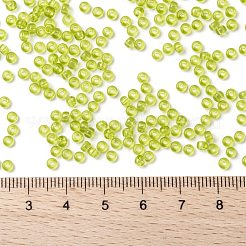 MIYUKIラウンドロカイユビーズ  日本製シードビーズ  （rr143)透過シャルトルーズ  8/0  3mm  穴：1mm  約422~455PCS /ボトル  10 G /ボトル&nbsp;SEED-JP0009-RR0143