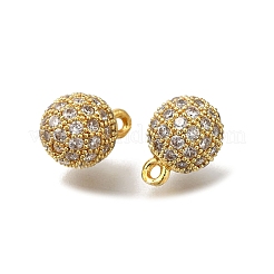 Rack Plating Brass Micro Pave Cubic Zirconia Charms&nbsp;KK-F883-07G-02