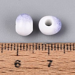 手作りクラックル磁器ビーズ  グラデーション釉薬を施したセラミックビーズ  ティアドロップ  ライラック  7x6x5~6mm  穴：2mm&nbsp;PORC-Q008-06A-04
