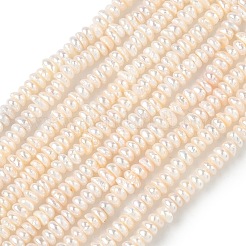 天然養殖淡水パールビーズ連売り  ロンデル  グレード4a+  ナバホホワイト  3~3.5mm  穴：0.5mm  約165個/連  14.96インチ（38cm）&nbsp;PEAR-C004-05