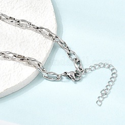 5MM 304 Stainless Steel Twisted Oval Link Chain Necklaces for Man and Women&nbsp;SA-CBAB767-18B-P