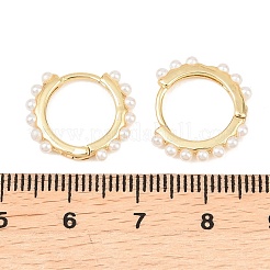 Round Brass & ABS Imitation Pearl Hoop Earrings&nbsp;EJEW-A156-07G