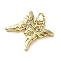 Brass Micro Pave Clear Cubic Zirconia Pendants&nbsp;KK-U005-01E-G