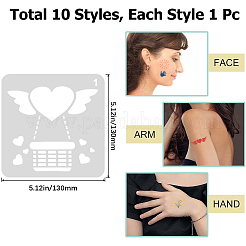 PET Plastic Face Drawing Painting Stencils Templates&nbsp;DIY-WH0304-914B