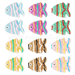 12色塗装ガラスビーズ6個  魚  エナメル  ミックスカラー  18~18.5x22x8~8.5mm  穴：1.6mm  2個/カラー&nbsp;LAMP-TA0002-38