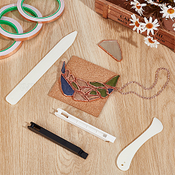 2Pcs ABS Plastic Letter Opener Knife and 2Pcs 2 Colors Glass Copper Foil Packaging Tool Sets&nbsp;TOOL-OC0002-16