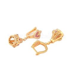 925 Sterling Silver Micro Pave Clear Cubic Zirconia Hoop Earrings&nbsp;EJEW-U013-06G