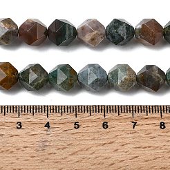 天然石インディアン瑪瑙ビーズ連売り  スターカットラウンドビーズ  多面カット  9~10x9~10x9~10mm  穴：1~1.4mm  約38~40個/連  14.88''（15.08''センチメートル）&nbsp;G-Z119-A29-03