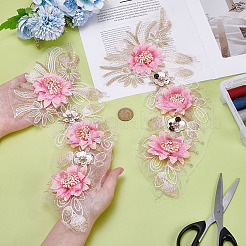 2Pcs Flower Polyester Embroider Thread Iron on/Sew On Patches&nbsp;DIY-ME0001-67A
