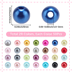 1400Pcs 28 Styles Spray Painted ABS Plastic Imitation Pearl Beads&nbsp;KY-SP0001-38