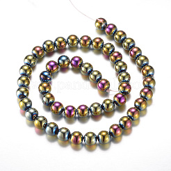 Electroplate Magnetic Synthetic Hematite Bead Strands&nbsp;G-A165A-8mm-01