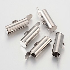 Brass Slide On End Clasp Tubes&nbsp;KK-P031-13P