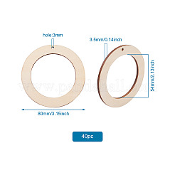 Undyed Wood Pendants&nbsp;WOOD-TA0001-46B