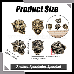 4Pcs 2 Colors Brass European Beads&nbsp;KK-NB0004-31