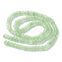 染め天然マレーシアジェイド翡翠ロンデルビーズ連売り  多面カット  アクアマリン  4x2~3mm  穴：1mm  約110~115個/連  14インチ&nbsp;X-G-E316-2x4mm-56