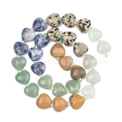 Gradient Color Natural Quartz & Dalmatian Jasper & Blue Spot Jasper & Green Aventurine & Picture Jasper Beads Strands&nbsp;G-B185-A02