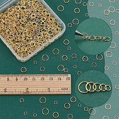 700個 5スタイル 304ステンレススチールオープン丸カン  ラウンド  DIYジュエリー製作用  18KGP本金メッキ  4~8x0.6~0.8mm  内径：2.8~6.4mm&nbsp;STAS-NB0001-98