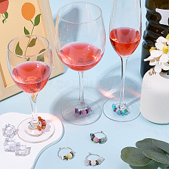 Natural & Synthetic Gemstone & Shell Wine Glass Charms&nbsp;AJEW-SC00011