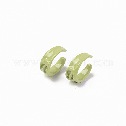 スプレー塗装された合金カフリング  オープンリング  カドミウムフリー＆鉛フリー  黄緑  内径：9.5mm&nbsp;RJEW-T011-03-RS