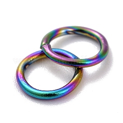 304ステンレススチールオープン丸カン  イオンプレーティング（ip）  虹色  20ゲージ  6x0.8mm  内径：4.4mm&nbsp;A-STAS-E475-01E