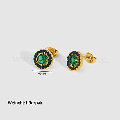 Fashionable 304 Stainless Steel Cubic Zirconia Stud Earrings&nbsp;TM2512-1