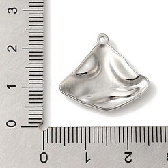 変色しない304ステンレススチールペンダント  不規則な菱形チャーム  ステンレス鋼色  20x22x2.5mm  穴：1.2mm&nbsp;STAS-Z086-05P