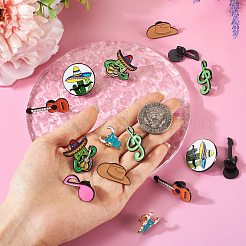 16Pcs 8 Styles Western Music Theme Enamel Pin&nbsp;JEWB-TA0001-29