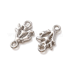 304ステンレススチールコネクタチャーム  コーラルリンクス  ステンレス鋼色  11x6.5x2mm  穴：1mm&nbsp;STAS-N124-45P