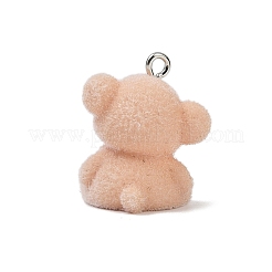 Animal Theme Flocky Opaque Resin Pendants&nbsp;RESI-H042-01P-20