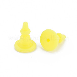シリコン製ピアスキャッチ  ピアスバックキャッチ  スタッドピアス製作用  きいろ  11x8x8mm  穴：0.7mm&nbsp;SIL-N004-09-B04