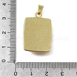 真鍮製エナメルペンダント  ABSの模造パールと  花の長方形  カドミウムフリー＆鉛フリー  長持ちメッキ  ラックめっき  18KGP本金メッキ  ミックスカラー  28x19x5mm  穴：6x3mm&nbsp;KK-Z102-22G
