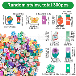 300Pcs 6 Styles  Handmade Polymer Clay Bead&nbsp;FIND-SP0003-05