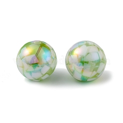 不透明なアクリルビーズ  ABカラー  ラウンド  グリーン  16x15.5mm  穴：2.2mm&nbsp;MACR-K330-22