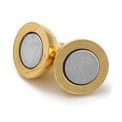 ループ付き真鍮製マグネットクラスプ  ラウンド  ゴールドカラー  16x10mm  穴：1.5mm&nbsp;PALLOY-MC043-3G